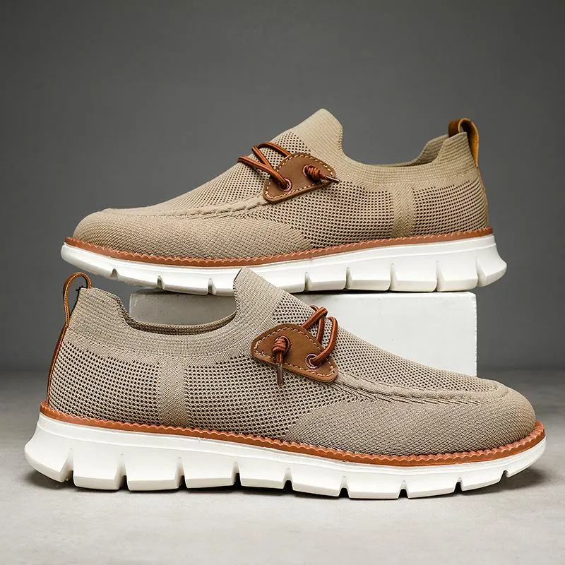 Bellkmart Mesh Casual Lightweight Breathable Soft Soled Shoes - Khaki