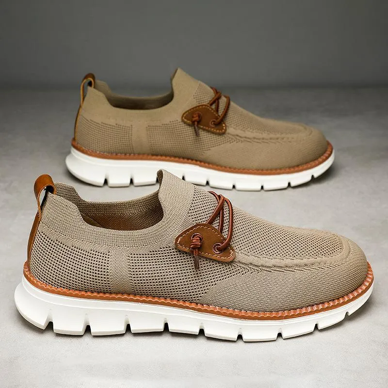 Bellkmart Mesh Casual Lightweight Breathable Soft Soled Shoes - Khaki