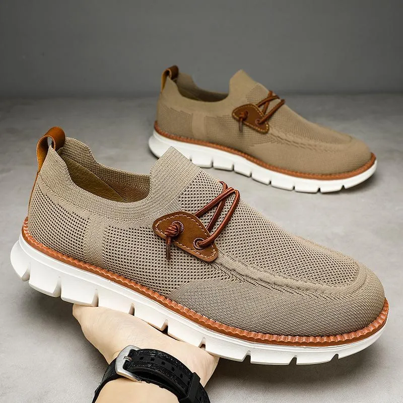 Bellkmart Mesh Casual Lightweight Breathable Soft Soled Shoes - Khaki