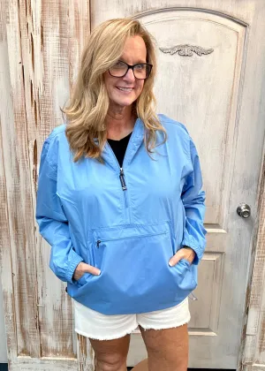 Charles River Unlined Pullover Rain Jacket--Columbia Blue