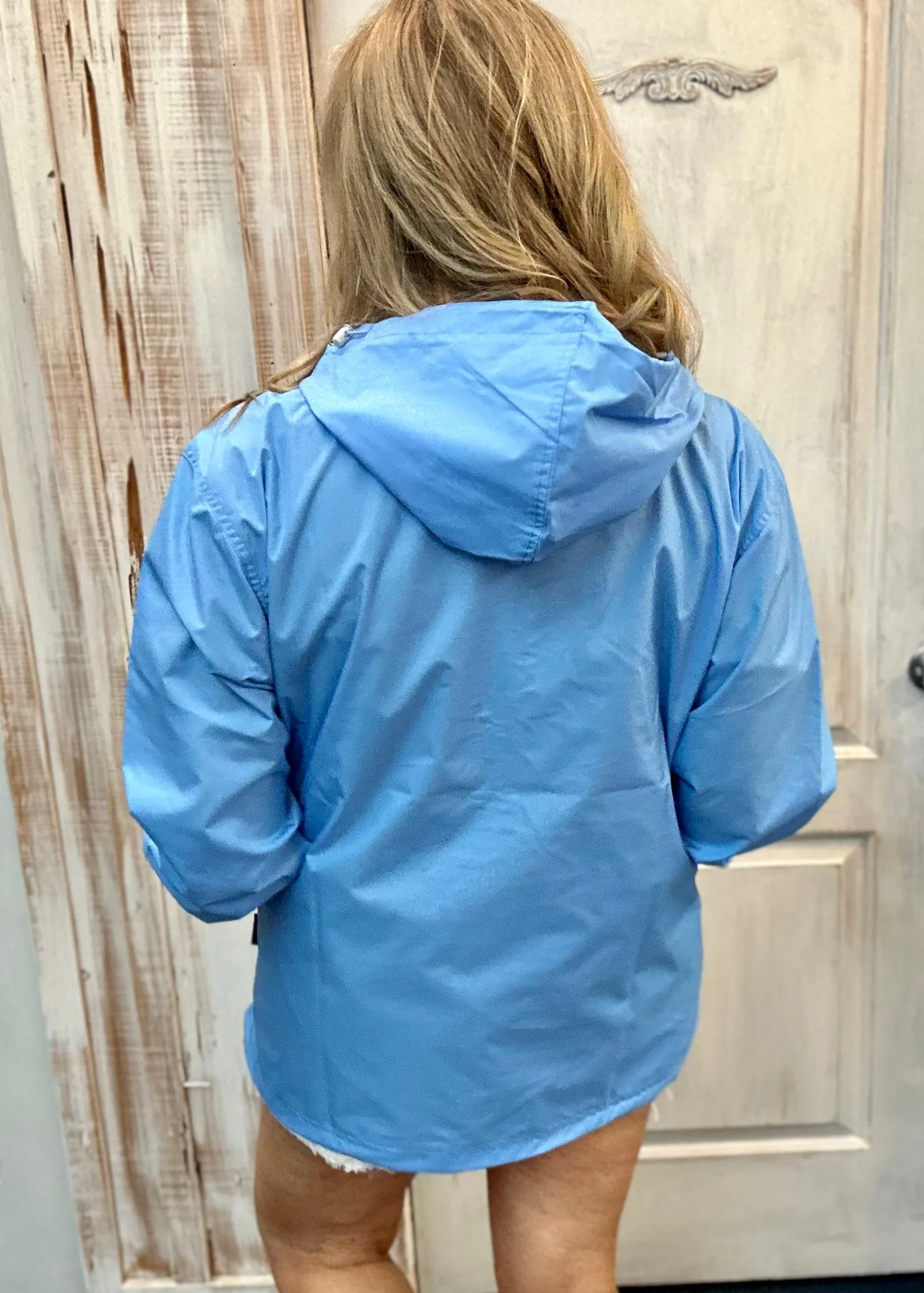 Charles River Unlined Pullover Rain Jacket--Columbia Blue