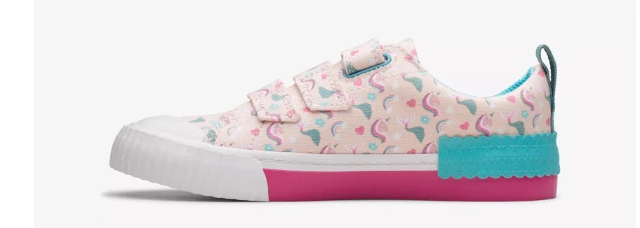 Clarks - Girls pink canvas shoes - Foxingmyth K.