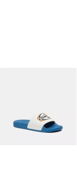 Coach Women's Uli Sport Slide With Stamp Chalk/ Sky Blue