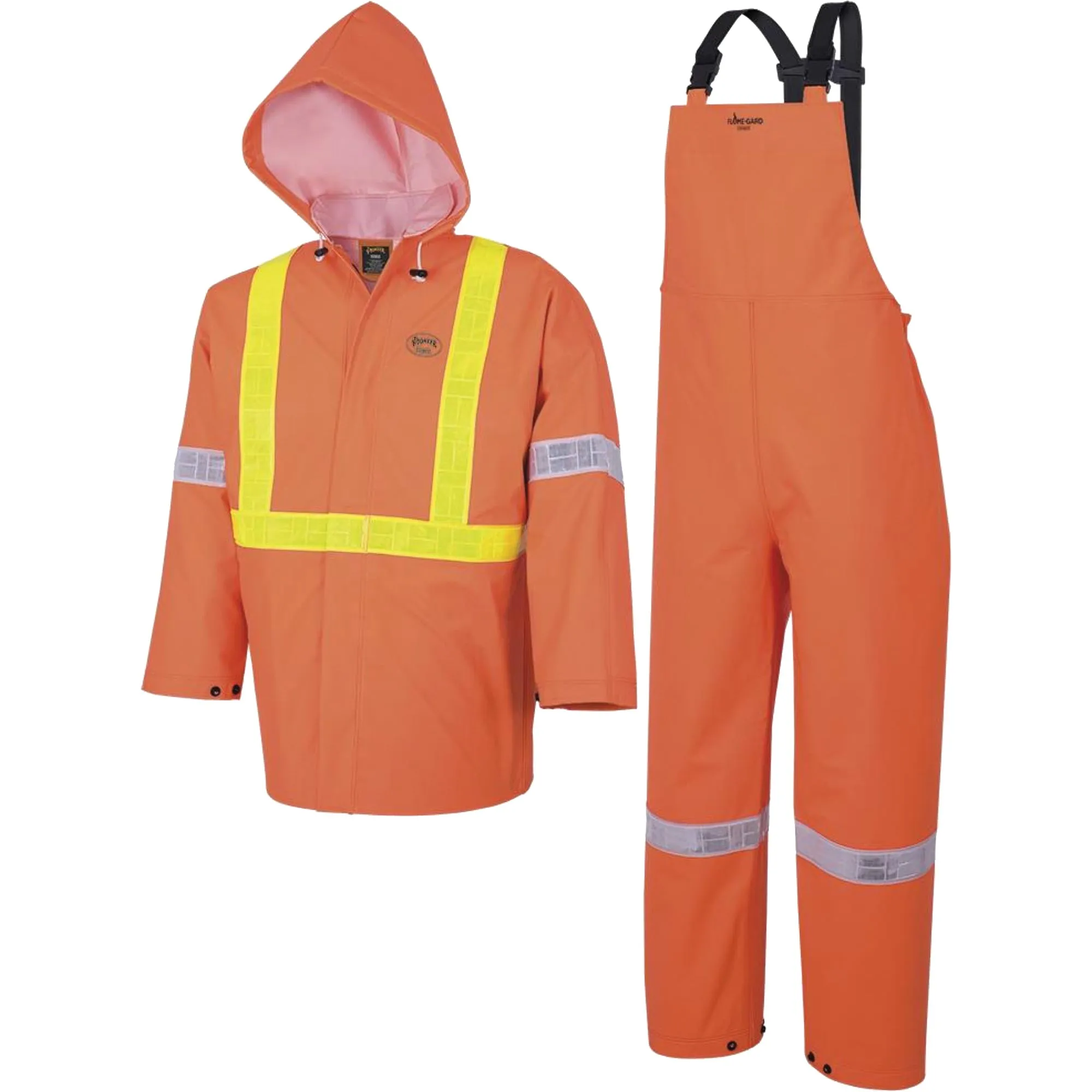 Element FR™ FR 3-Piece Safety Rain Suit, PVC, Large, High-Visibility Orange