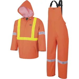Element FR™ FR 3-Piece Safety Rain Suit, PVC, Large, High-Visibility Orange