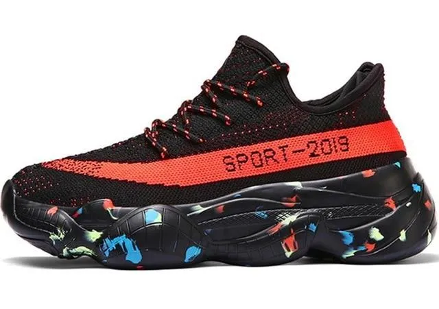 Fashion Mesh Breathable Comfortable Flyknit Men's Sneakers