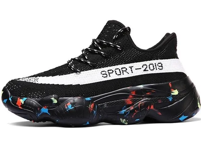 Fashion Mesh Breathable Comfortable Flyknit Men's Sneakers