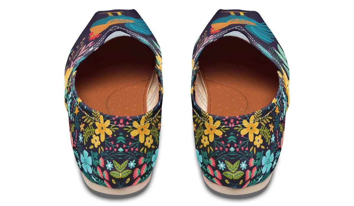 Floral Rooster Casual Shoes