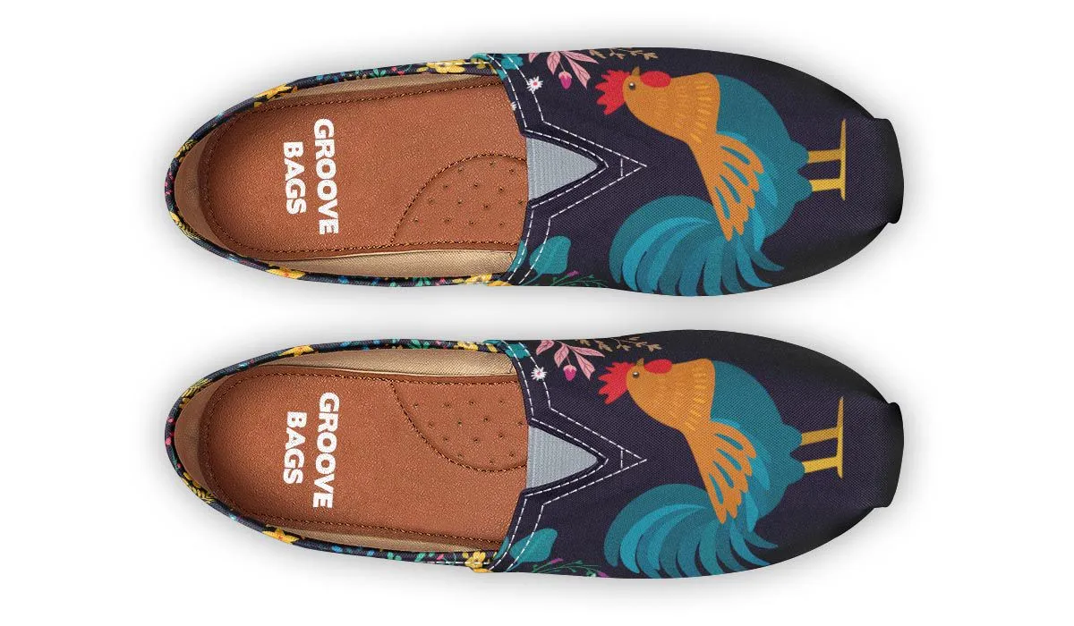 Floral Rooster Casual Shoes