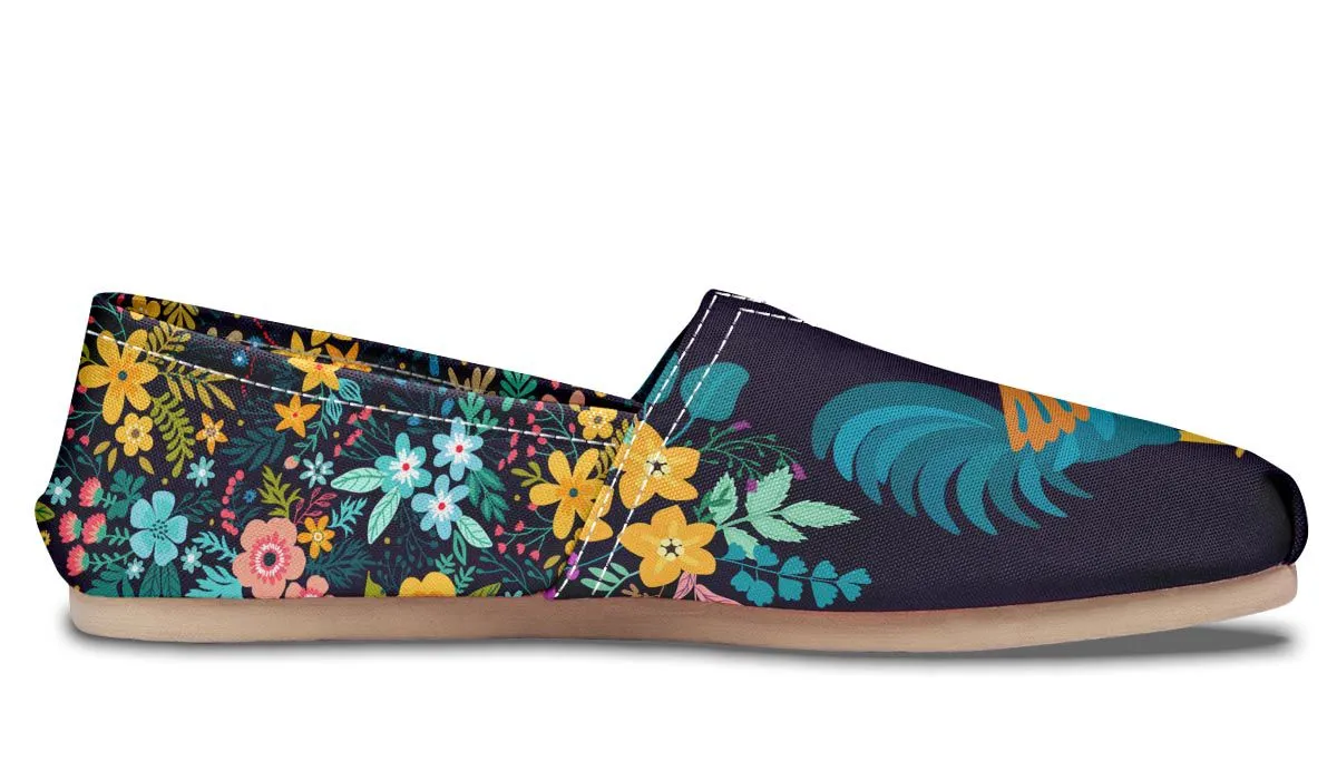 Floral Rooster Casual Shoes