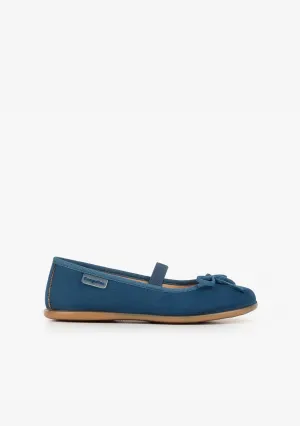 Girl's Blue Indigo Basic Ballerinas