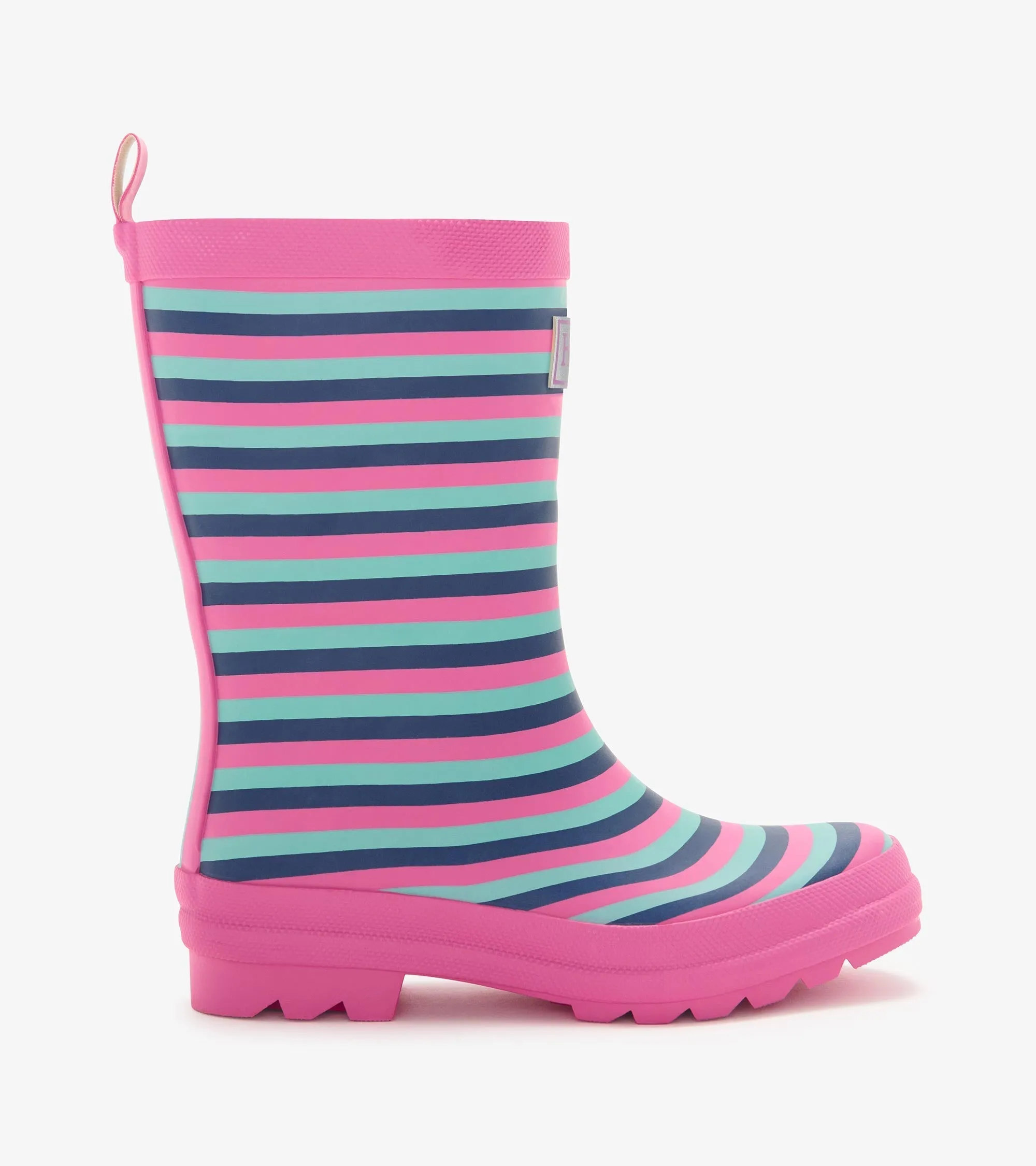 Girls Rose Violet Stripes Matte Wellies