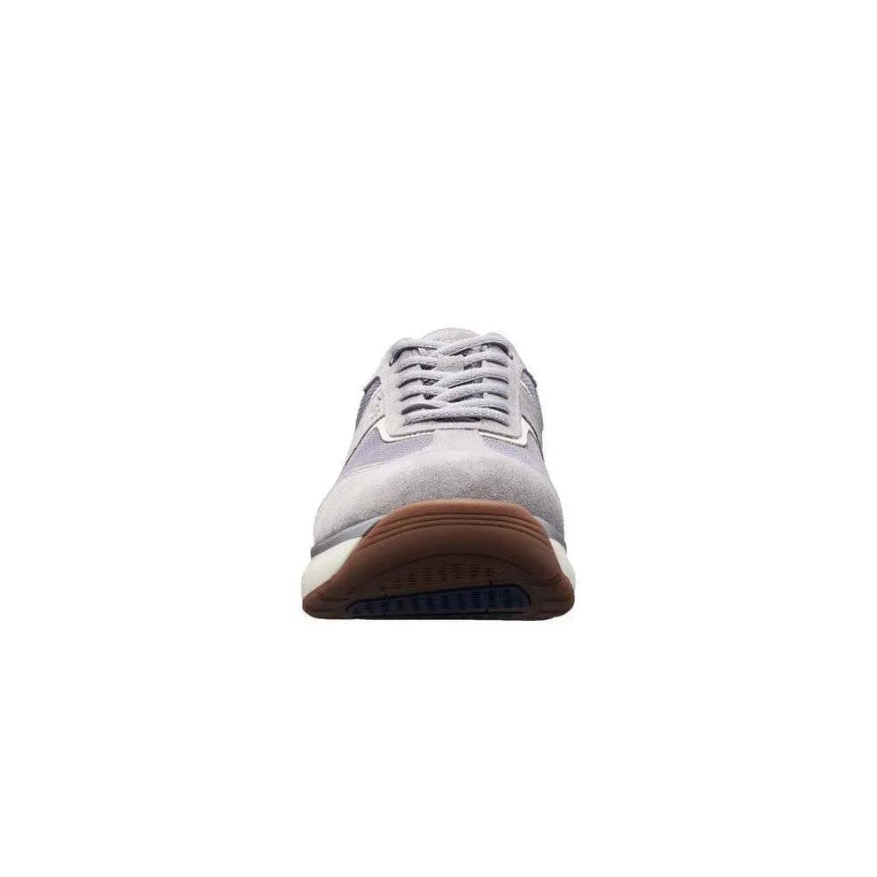 Joya David II Grey Mens Leather & Textile Arch Support Lace Up Shoes