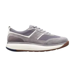 Joya David II Grey Mens Leather & Textile Arch Support Lace Up Shoes