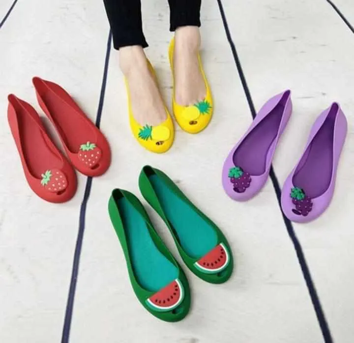 Ladies Flat Spring/Summer Rain PVC Fruit Sandals