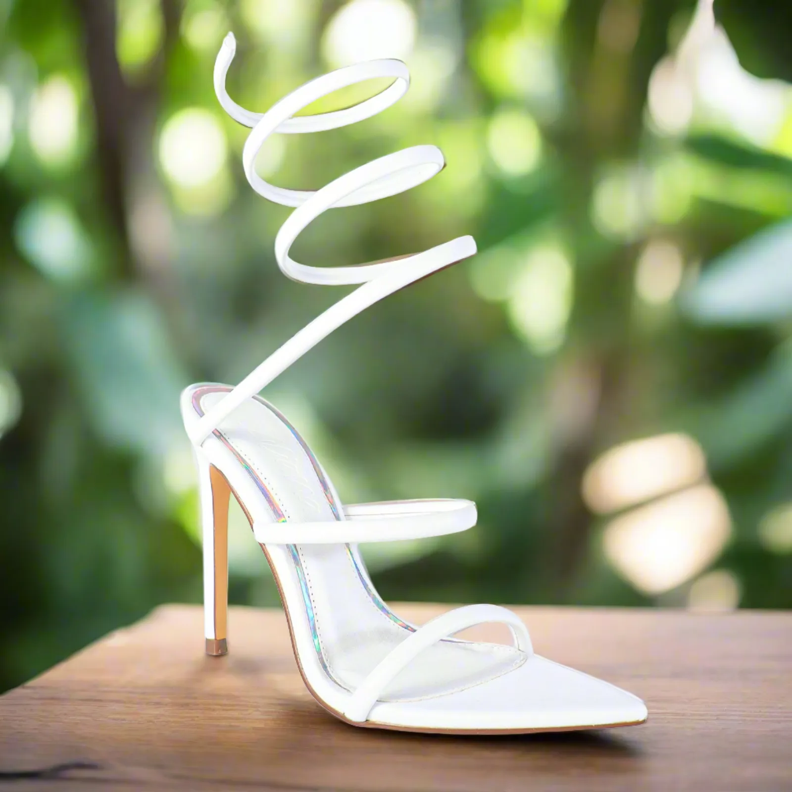 LAURENT-70 White Faux Leather
