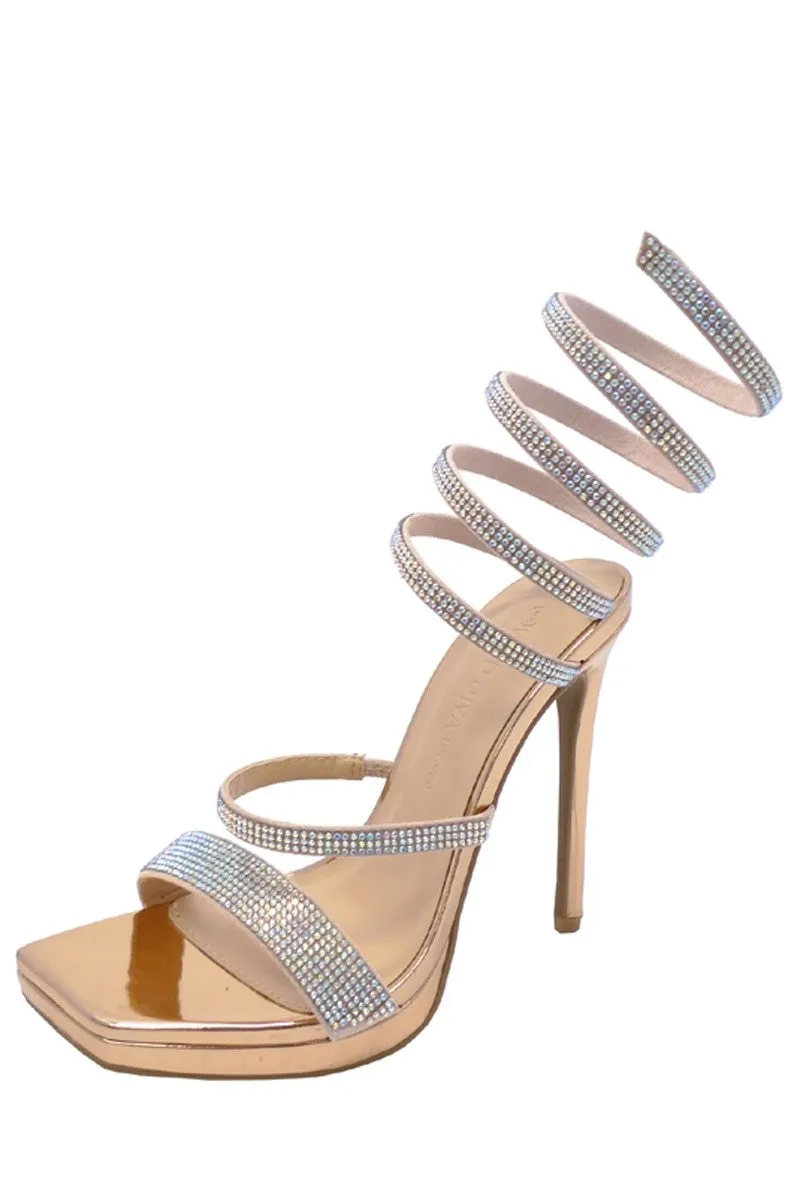 LUNNA-03 Rose Gold Metallic Faux Leather