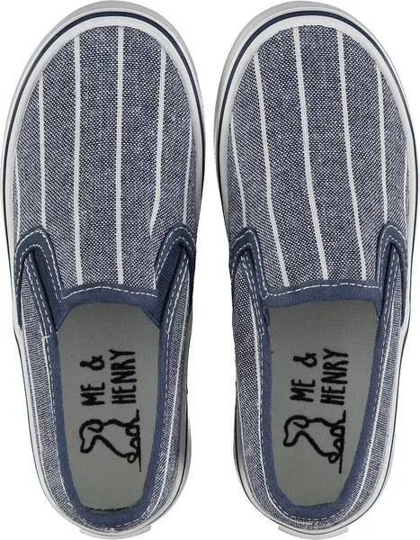 Me & Henry Denim Striped Deck Shoes : Size Toddler 6 to 11