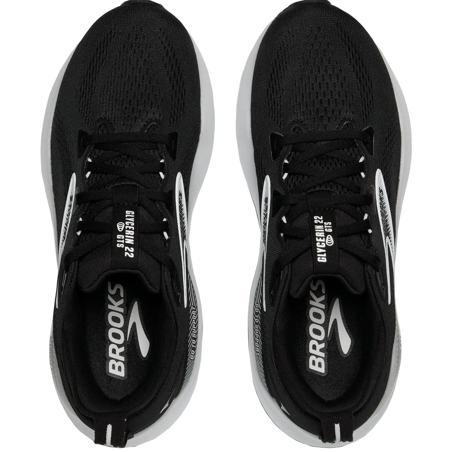 Men's Brooks Glycerin GTS 22 Black/Grey/White Mesh