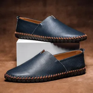 Men's casual low-top breathable leather shoes