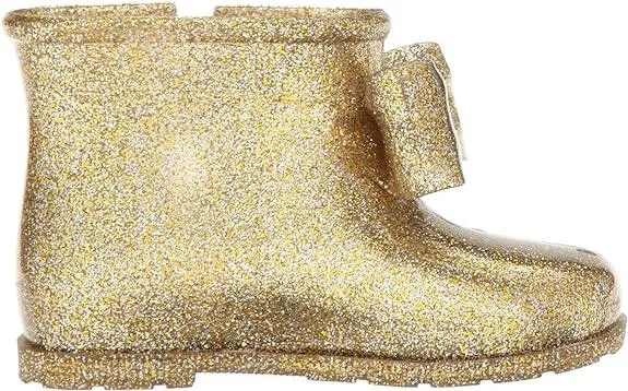 Mini Melissa Sugar Rain Bow Glass Gold Glitter Boots