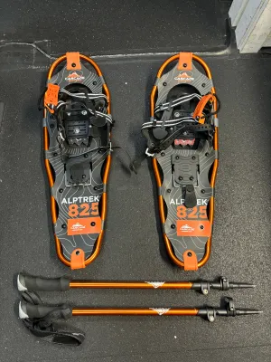 Used Cascade Mountain Tech Alptrek 825 Medium Snow Shoe Set